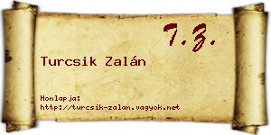 Turcsik Zalán névjegykártya